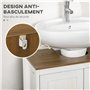 kleankin Meuble sous lavabo Salle de Bain Meuble sous évier - Placard 2 Portes avec étagère - 60 x 30 x 60 cm - Blanc et Aspect 
