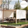 Outsunny Toile de Rechange pergola rétractable de 5 x 2,4 m pour pergola de 3 x 3 m - Tissu Polyester - Beige