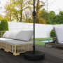 Outsunny Pied de Parasol Base de lestage à remplir de Sable ou d'eau 25L avec poignée Ø 56 x 30,5H cm Noir