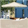 Outsunny Parasol de jardin extérieur à franges parasol inclinable de jardin avec manivelle mât en métal style bohème 8 baleines 
