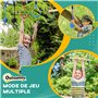 Outsunny Parcours d'obstacles Ninja pour Enfants 30 Accessoires 10 m de Slackline et Sac de Transport Bleu Noir Rouge