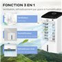 HOMCOM Climatiseur refroidisseur d'air ventilateur humidificateur 3 en 1 sur roulettes télécommande 3 modes 3 vitesses minuterie
