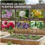 Outsunny Treillis de Jardin Lot de 2 Support pour Plantes grimpantes en métal - 38 x 98 cm Noir