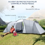 Outsunny Tente de Camping familiale 4-6 Personnes dôme 2 Chambres 1 séjour et 1 auvent Anti-UV Imperméable 2000 mm Sac de Transp
