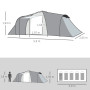 Outsunny Tente de Camping familiale 4-6 Personnes dôme 2 Chambres 1 séjour et 1 auvent Anti-UV Imperméable 2000 mm Sac de Transp