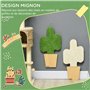 PawHut Griffoir pour Chat Mural Lot de 2 grattoir Mural ou à Poser Forme Original Cactus avec Surface à gratter en Jute - 30 x 6