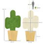 PawHut Griffoir pour Chat Mural Lot de 2 grattoir Mural ou à Poser Forme Original Cactus avec Surface à gratter en Jute - 30 x 6