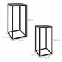 Outsunny Lot de 2 supports pot de fleurs supports pour plantes encastrables structure en acier 2 hauteurs différentes 58,5 et 65