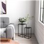 Outsunny Lot de 2 supports pot de fleurs supports pour plantes encastrables structure en acier 2 hauteurs différentes 58,5 et 65