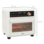 HOMCOM Four électrique multifonction de table Mini four grille-pain 13L 1200W Friteuse à air avec 12 modes de chauffage Minuteri