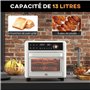 HOMCOM Four électrique multifonction de table Mini four grille-pain 13L 1200W Friteuse à air avec 12 modes de chauffage Minuteri
