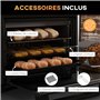 HOMCOM Four électrique multifonction de table Mini four grille-pain 13L 1200W Friteuse à air avec 12 modes de chauffage Minuteri