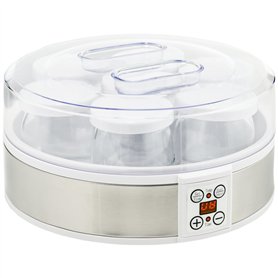 HOMCOM Yaourtière 7 pots en verre de 180ml