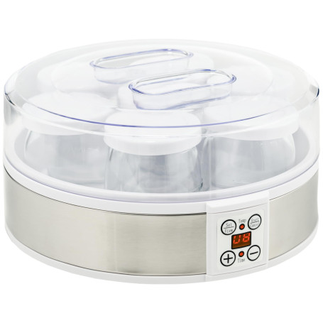 HOMCOM Yaourtière 7 pots en verre de 180ml