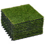 Outsunny Gazon synthétique Artificiel Set de 10 Dalles Carreaux 30 x 30 cm épaisseur Confort 3