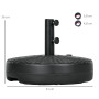 Outsunny Pied de Parasol Base de Parasol Support de Parasol à remplir d'eau et de Sable en HDPE pour mât Ø 38 et 48 mm - Ø51 x 3