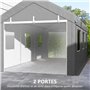 Outsunny Tente Garage carport dim. 6L x 2,95l x 2,78H m Acier galvanisé Robuste PE Haute densité 160 g/m² imperméable Anti-UV, 2