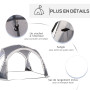 Outsunny Tente de Camping dôme familiale pour 6-8 Personnes avec 4 Portes en Filet zippées, Tissu Oxford Amovible, Crochet pour 