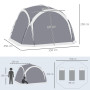 Outsunny Tente de Camping dôme familiale pour 6-8 Personnes avec 4 Portes en Filet zippées, Tissu Oxford Amovible, Crochet pour 