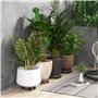 Outsunny Lot de 4 Supports Ronds pour Plantes - Porte Plante à roulettes Support pour Pot de Fleurs, pour intérieur et extérieur