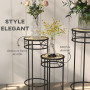 Outsunny Lot de 3 supports pot de fleurs supports pour plantes ronds étagère à fleurs portes plantes empilables - plateaux aspec