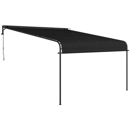 Outsunny Pergola adossée rétractable dim. 4L x 3l x 2