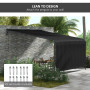 Outsunny Pergola adossée rétractable dim. 4L x 3l x 2,1/2,8H m pavillon de Jardin Toile Polyester Haute densité Structure métal 