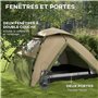 Outsunny Tente de Camping Tente familiale 3-4 Personnes Tente dôme légère ventilée étanche 3000 mm avec Sac de Transport et Croc