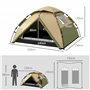 Outsunny Tente de Camping Tente familiale 3-4 Personnes Tente dôme légère ventilée étanche 3000 mm avec Sac de Transport et Croc