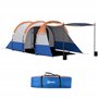 Outsunny Tente de Camping Tente Tunnel 2-3 Personnes avec Porche légère ventilée 3 Portes Sac de Transport Inclus Orange