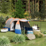 Outsunny Tente de Camping Tente Tunnel 2-3 Personnes avec Porche légère ventilée 3 Portes Sac de Transport Inclus Orange