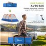 Outsunny Tente de Camping Tente Tunnel 2-3 Personnes avec Porche légère ventilée 3 Portes Sac de Transport Inclus Orange