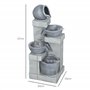 Outsunny Fontaine de Jardin à énergie Solaire Fontaine à Cascade en résine à 4 Niveaux avec lumières LED et Pompe dim. 30L x 26l