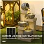 Outsunny Fontaine de Jardin à énergie Solaire Fontaine à Cascade en résine à 4 Niveaux avec lumières LED et Pompe dim. 30L x 26l