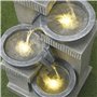 Outsunny Fontaine de Jardin à énergie Solaire Fontaine à Cascade en résine à 4 Niveaux avec lumières LED et Pompe dim. 30L x 26l