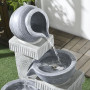Outsunny Fontaine de Jardin à énergie Solaire Fontaine à Cascade en résine à 4 Niveaux avec lumières LED et Pompe dim. 30L x 26l