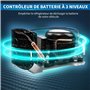 Outsunny Glacière électrique portable congélateur et réfrigérateur avec 2 zones - contenance 27 L, poignée et roulettes, 12/24 V