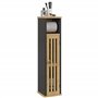 HOMCOM Meuble de Salle de Bain avec Support Papier Toilette - Rangement avec Barre Amovible - 2 Niveaux + Sortie Papier MDF Noir