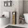 HOMCOM Meuble de Salle de Bain avec Support Papier Toilette - Rangement avec Barre Amovible - 2 Niveaux + Sortie Papier MDF Noir
