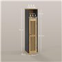 HOMCOM Meuble de Salle de Bain avec Support Papier Toilette - Rangement avec Barre Amovible - 2 Niveaux + Sortie Papier MDF Noir