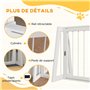 PawHut Barrière de sécurité pour Chien barrière de Protection à 3 Panneaux rétractable 71-190 cm clôture pour Animal Domestique 