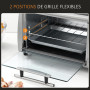 HOMCOM Mini four électrique 10L avec 1 grille et 1 plateau, température réglable de 100°C à 230°C, Minuteur 60 min 36,5x26x22cm 