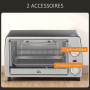 HOMCOM Mini four électrique 10L avec 1 grille et 1 plateau, température réglable de 100°C à 230°C, Minuteur 60 min 36,5x26x22cm 
