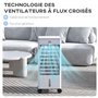 HOMCOM Ventilateur climatiseur refroidisseur d'air humidificateur 3 en 1 avec affichage LED, télécommande, oscillation, minuteri