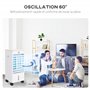 HOMCOM Ventilateur climatiseur refroidisseur d'air humidificateur 3 en 1 avec affichage LED, télécommande, oscillation, minuteri