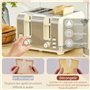 HOMCOM Ensemble bouilloire et grille-pain 2200 W, bouilloire en inox 1,7 L avec isolation et grille-pain 4 tranches, 7 niveaux d