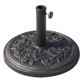 Outsunny Pied de Parasol Rond 9 kg Support Parasol résine Base de Parasol Motif Roses pour terrasse Piscine Patio Jardin Ø 45
