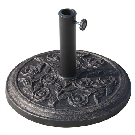 Outsunny Pied de Parasol Rond 9 kg Support Parasol résine Base de Parasol Motif Roses pour terrasse Piscine Patio Jardin Ø 45