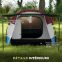 Outsunny Tente de Camping Tente Tunnel 2-3 Personnes avec Porche légère ventilée 3 Portes Sac de Transport Inclus Rouge