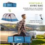 Outsunny Tente de Camping Tente Tunnel 2-3 Personnes avec Porche légère ventilée 3 Portes Sac de Transport Inclus Rouge